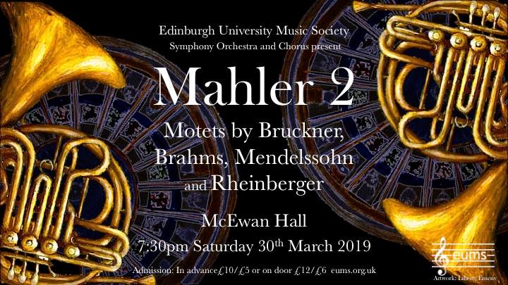  EUMS Chorus & Symphony Orchestra present: Mahler ‘Symphony No 2’